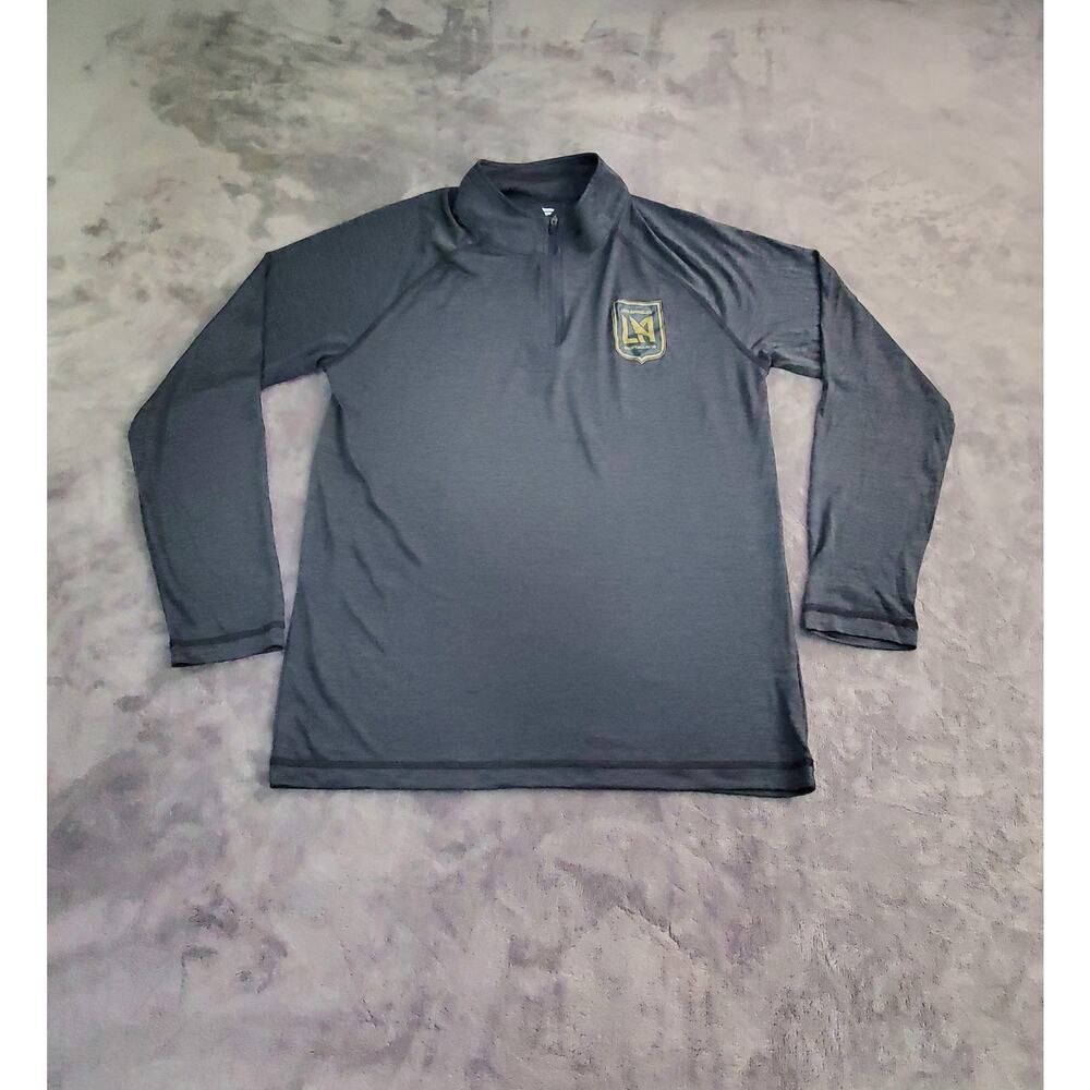 Fanatics Los Angeles FC Sz M Tough Minded Quarter-Zip Top Powder Black MLS C25